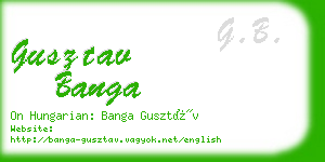 gusztav banga business card